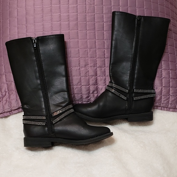 Rampage Girls Leona black rhinestone boots, 3M - Picture 5 of 8